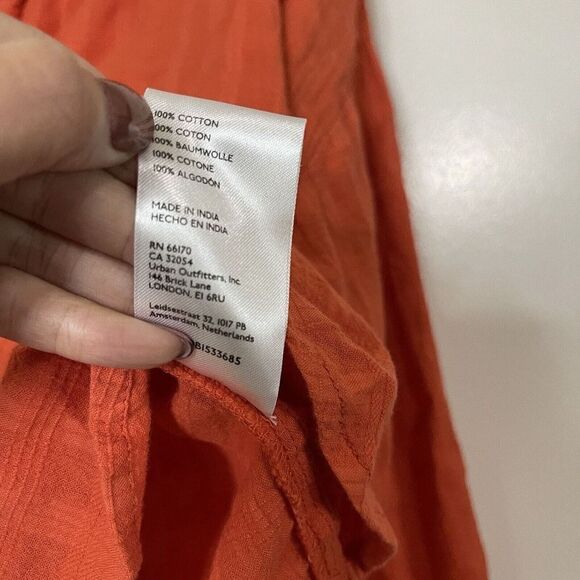 Anthropologie Pilcro and the letterpress orange gauze button front knit top XS - Picture 3 of 4